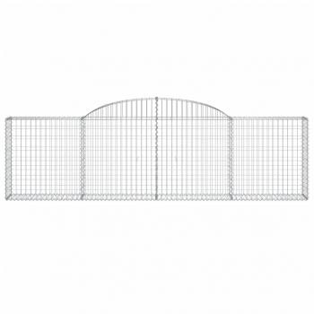 Gabionen mit Hochbogen 10 Stk. 300x30x80/100cm Verzinktes Eisen