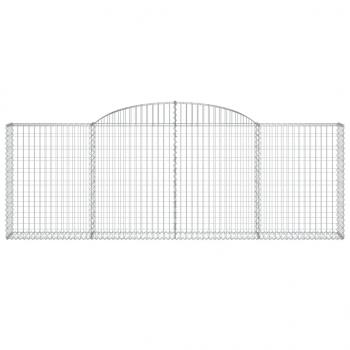 Gabionen mit Hochbogen 9 Stk. 300x30x100/120cm Verzinktes Eisen