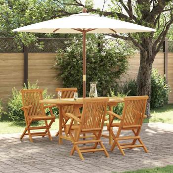 ARDEBO.de - 5-teilige Gartensitzgruppe aus massivem Teakholz