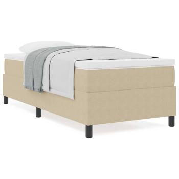 Boxspringbett mit Matratze Beige, Weiß Cord-Stoff 100 x 200 cm