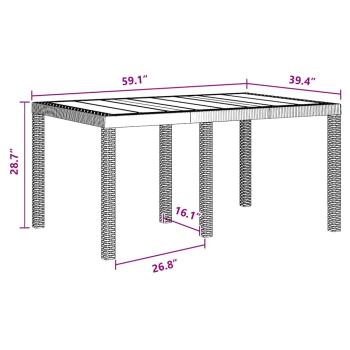 Outdoor Tisch Anthrazit Kunststoff Medium Langlebig