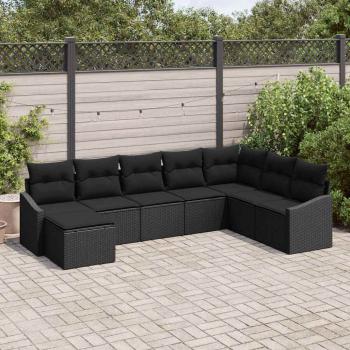 ARDEBO.de - Sofa Set 8 stk. Schwarz [Synthetisch]: Poly Rattan