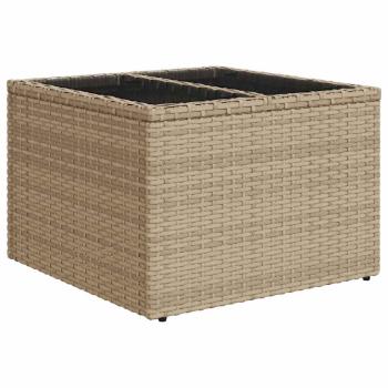 Garten Sofa Set 10-teilig Beige und Creme Rattan, Stoff