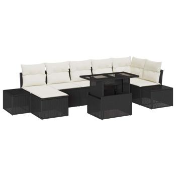 Garten Sofa Set Set mit 8 Teilen Creme Rattan Garten Sofa Set