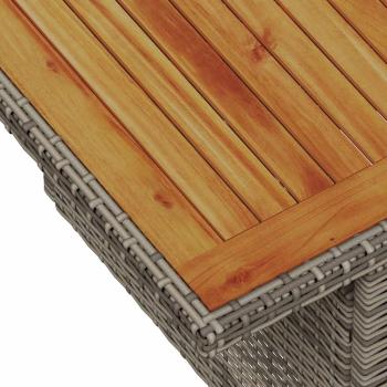 Garten-Sofa-Set Set aus 9 Grau Rattan Garten Ecksofa Rechteckig