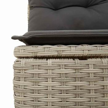 Garten-Sofa Set Set von 7 Beige und dunkelgrau Rattan