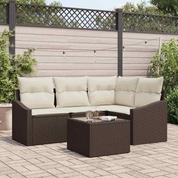 ARDEBO.de - Garten Sofa Set Set aus 5 Creme, Braun