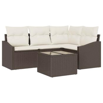 Garten Sofa Set Set aus 5 Creme, Braun