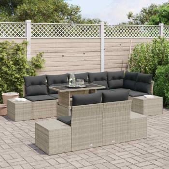 Garten Sofa Set Set von 9 Beige, Schwarz