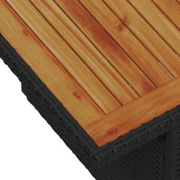 Garten Sofa Set 6-teilig Schwarz Rattan, Polyester, Gehärtetes Glas
