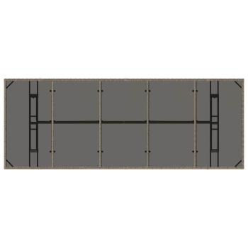 11-teiliges Garten-Esszimmer-Set Grau Poly Rattan