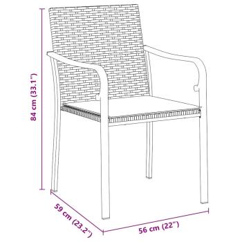 5-teiliges Garten-Esszimmer-Set mit Kissen in Braun aus Poly Rattan
