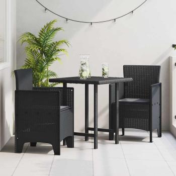 ARDEBO.de - Gartenstuhl Set von 2 Anthrazit Kunststoff Mittel Langlebig