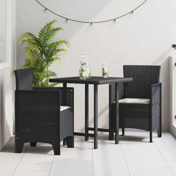 ARDEBO.de - Gartenstuhl Set von 2 Anthrazit, Cremeweiß Kunststoff-Rattan