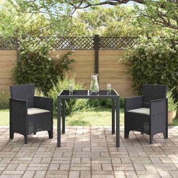 Gartenstuhl Set von 2 Anthrazit, Cremeweiß Kunststoff-Rattan