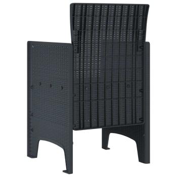 Gartenstuhl Set von 2 Anthrazit, Cremeweiß Kunststoff-Rattan