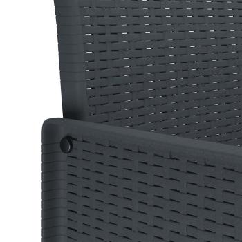 Gartenstuhl Set von 2 Anthrazit, Cremeweiß Kunststoff-Rattan