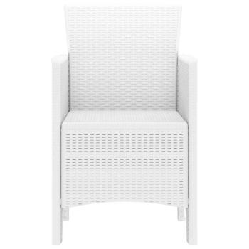 Gartenstuhl Set aus 2 Weiß Kunststoff-Rattan-Stil Standard