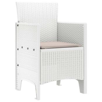 Gartenstuhl Set aus 2 Weiß Taupe Kunststoff-Rattan Polyester