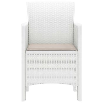 Gartenstuhl Set aus 2 Weiß Taupe Kunststoff-Rattan Polyester