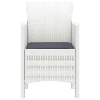 Gartenstuhl Set von 2 Weiß, Anthrazit Polypropylen, Polyester