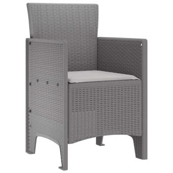 Gartenstuhl Set aus 2 Hellgrau Kunststoff Rattan Standard