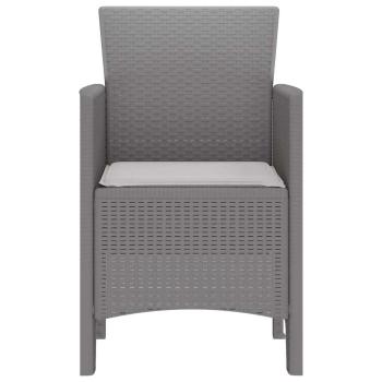 Gartenstuhl Set aus 2 Hellgrau Kunststoff Rattan Standard