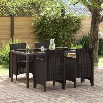 ARDEBO.de - Gartenstühle 4 Stück Braun Poly Rattan