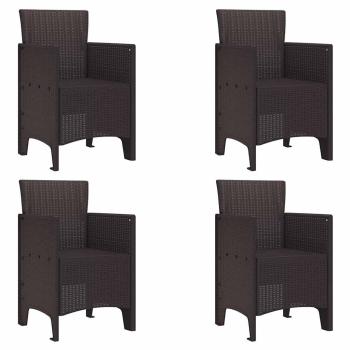 Gartenstühle 4 Stück Braun Poly Rattan