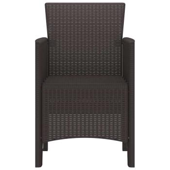 Gartenstühle 4 Stück Braun Poly Rattan