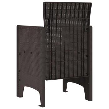 Gartenstühle 4 Stück Braun Poly Rattan