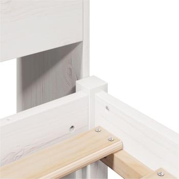 Massivholzbett mit Regal ohne Matratze Weiß 75x190 cm Kiefer