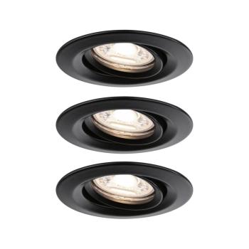 ARDEBO.de Paulmann LED Einbauleuchte Nova Mini Coin Basisset schwenkbar rund 66mm 15° Coin 3x4W 3x310lm 230V 2700K, schwarz matt (93083)