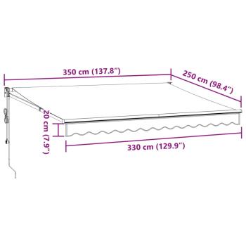 Markise Automatisch Burgunderrot 350x250 cm