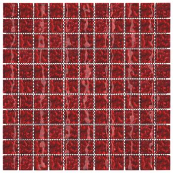 Mosaikfliesen 11 Stk. Rot 30x30 cm Glas