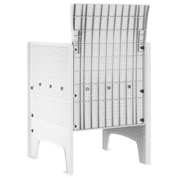 Gartenstuhl Set von 4 Weiß Poly-Rattan Standard Leichtgewicht
