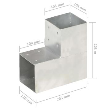 Pfostenverbinder L-Form Verzinktes Metall 101 x 101 mm