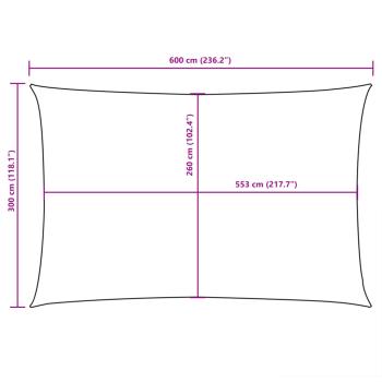 Sonnensegel Oxford-Gewebe Rechteckig 3x6 m Orange