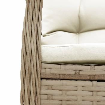 9-tlg. Garten-Essgruppe mit Kissen Beige Poly Rattan
