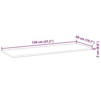 Tischplatte Rechteckig 120x50x2 cm Massivholz Akazie