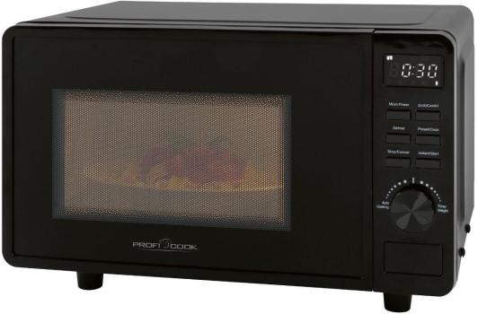 ARDEBO.de Proficook PC-MWG 1278 Stand Mikrowelle, 700 W, 20 L, 5 Mikrowellenstufen, 1 Grillstufe, 8 Automatikprogramme, 3 Auftauprogramme, schwarz