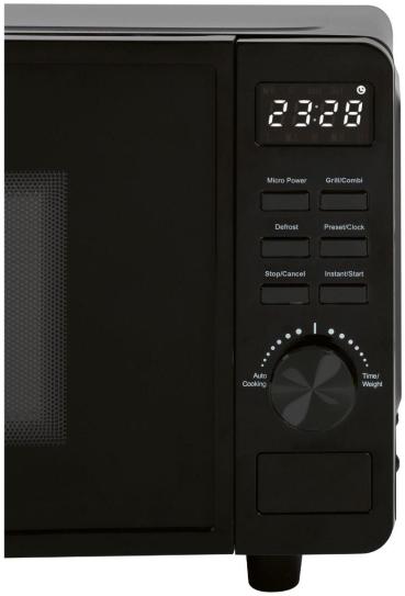 Proficook PC-MWG 1278 Stand Mikrowelle, 700 W, 20 L, 5 Mikrowellenstufen, 1 Grillstufe, 8 Automatikprogramme, 3 Auftauprogramme, schwarz