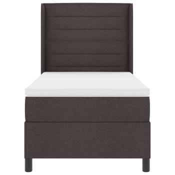 Boxspringbett mit Matratze Dunkelbraun 100x200 cm Stoff