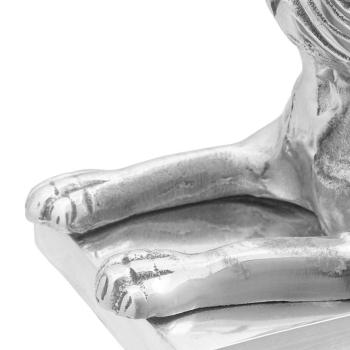 Buchstützen 2 Stück Silber 12x15x18 cm Aluminium Hund