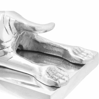 Buchstützen 2 Stück Silber 12x15x18 cm Aluminium Hund