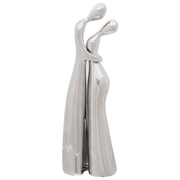 Skulptur Silber 10x16x49 cm aus Aluminium