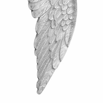 Kleine Flügel-Skulptur Silber 17x5x59 cm aus Aluminium