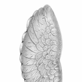 Kleine Flügel-Skulptur Silber 17x5x59 cm aus Aluminium
