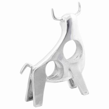 Stierskulptur Silber 22x9,5x34 cm Aluminium