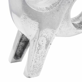 Stierskulptur Silber 22x9,5x34 cm Aluminium